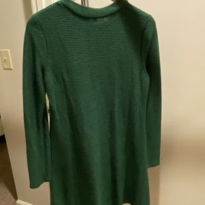 Green Long Sleeved Sweater Dress